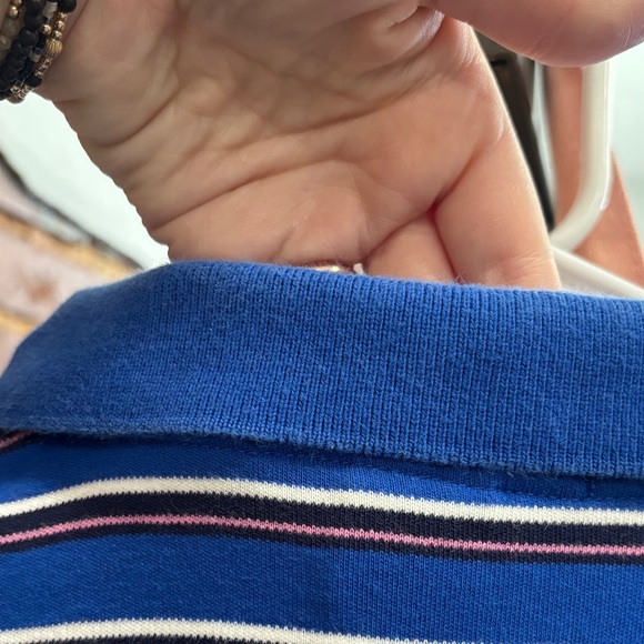 Polo by Ralph Lauren Blue, White, & Pink Striped Polo Shirt Size Medium - Picture 6 of 6